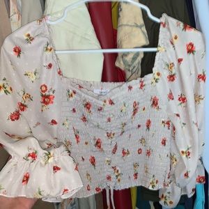 Cropped floral shirt